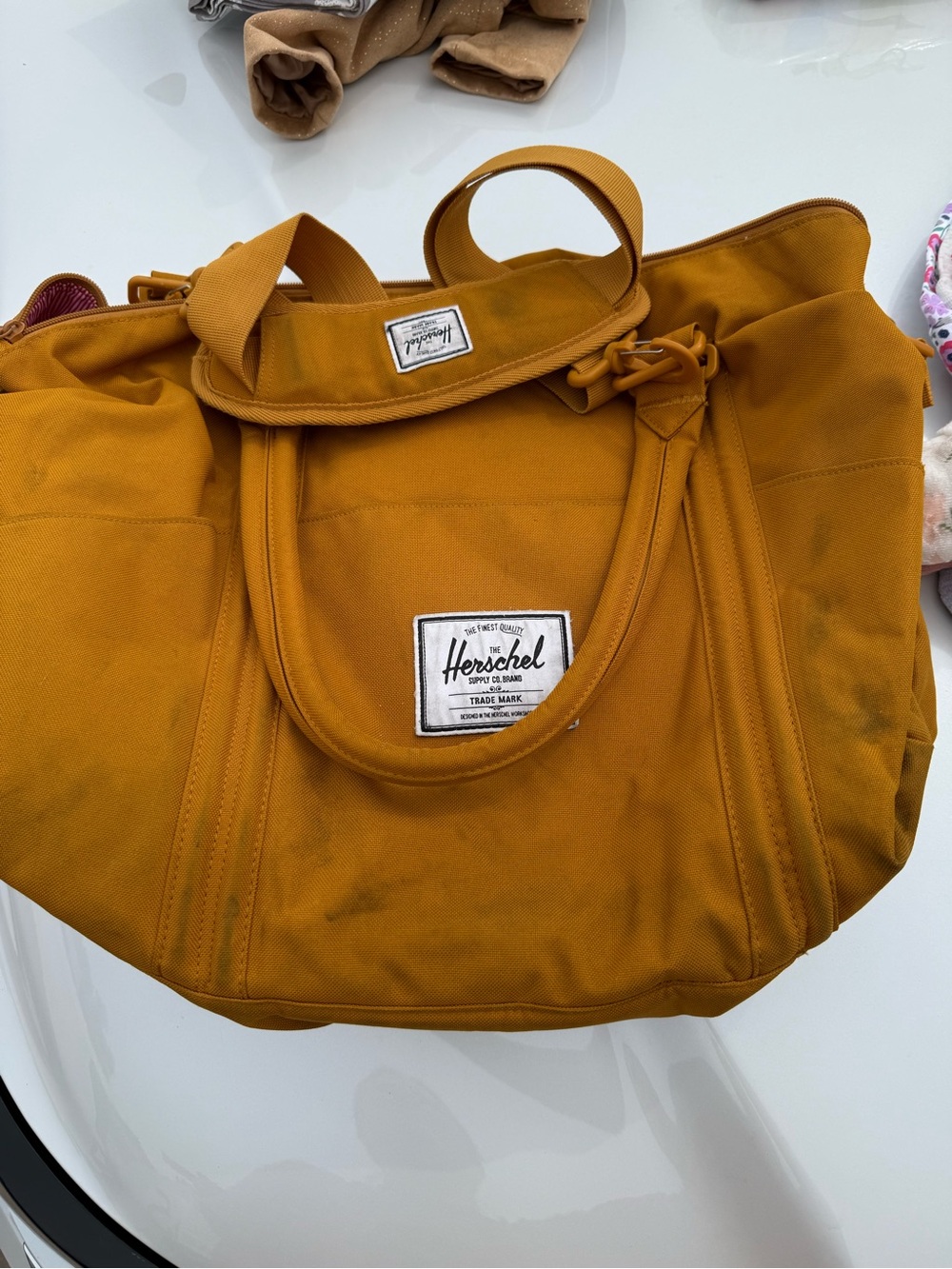 Herschel Supply Company Mustard Canvas Diaper Bag